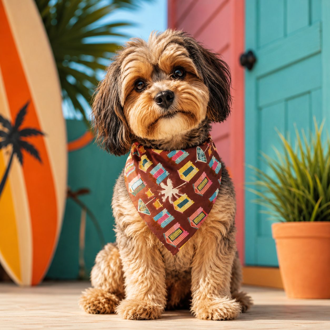 Coastal Escape Bandana (Brown)