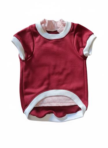 Layered-Look Crew Neck Burgundy