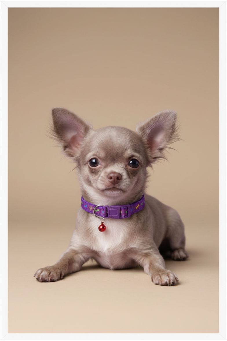 Royal Puppy Patterned Collar with Bell – Adjustable Soft Pet Collar