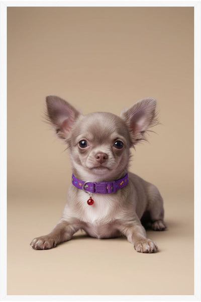Royal Puppy Patterned Collar with Bell – Adjustable Soft Pet Collar